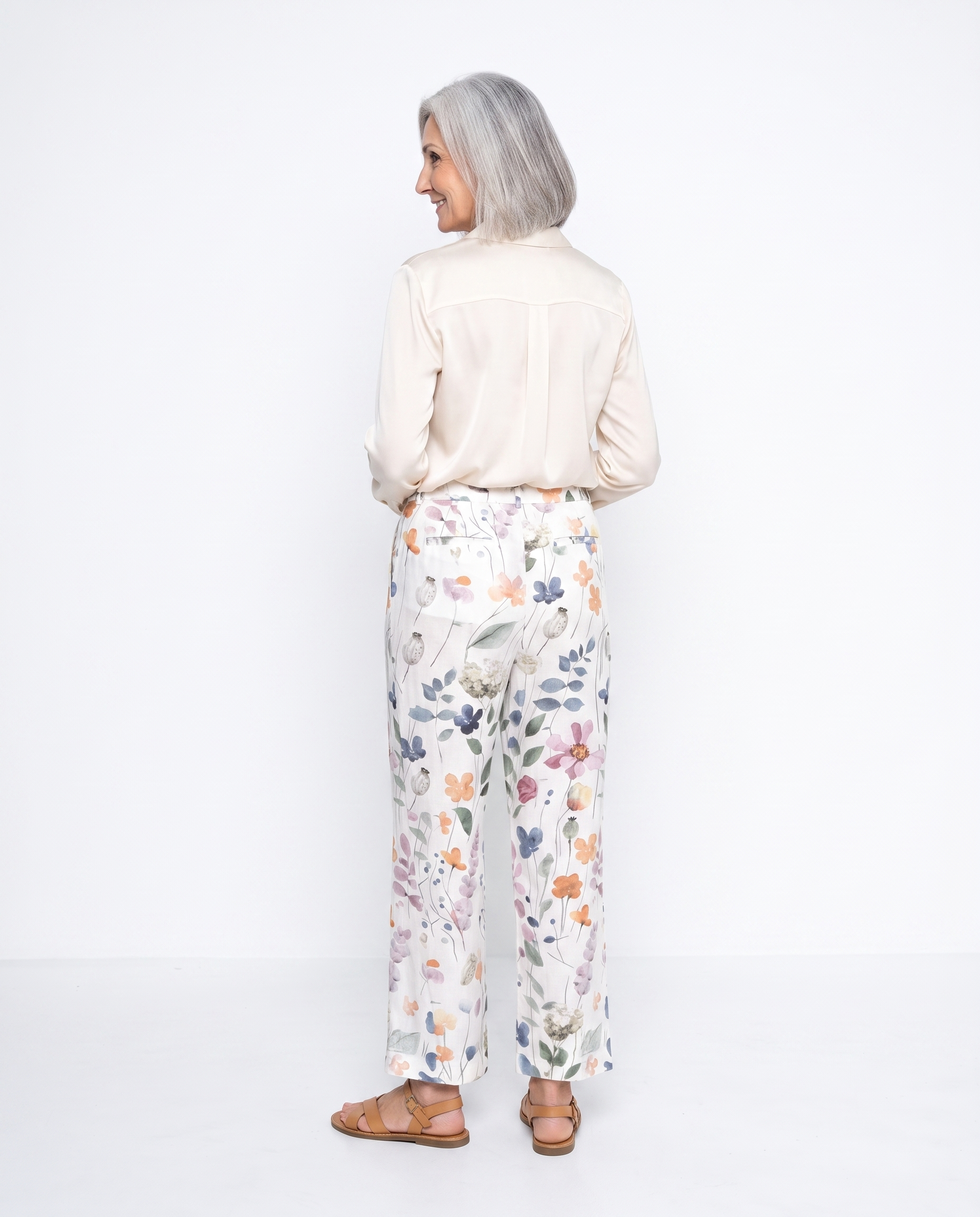 Linnen Broek met Bloemenprint