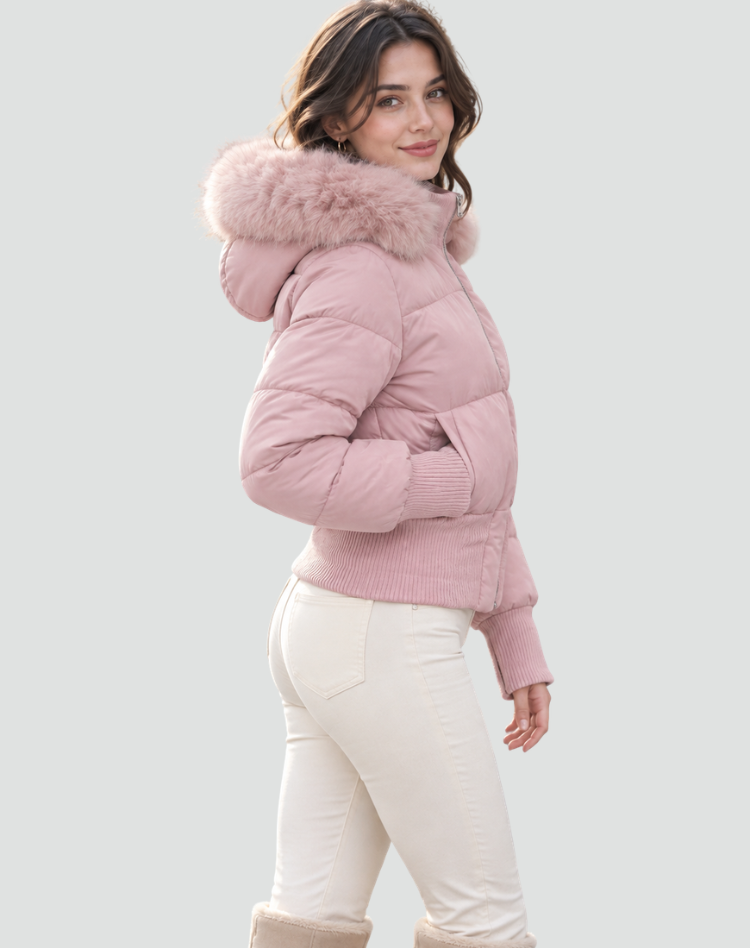 Caroline - Elegante Korte Gevoerde Winterjas