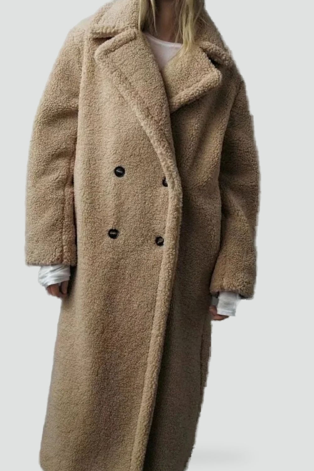 Saskia - Elegante Oversized Teddy Mantel Winterjas