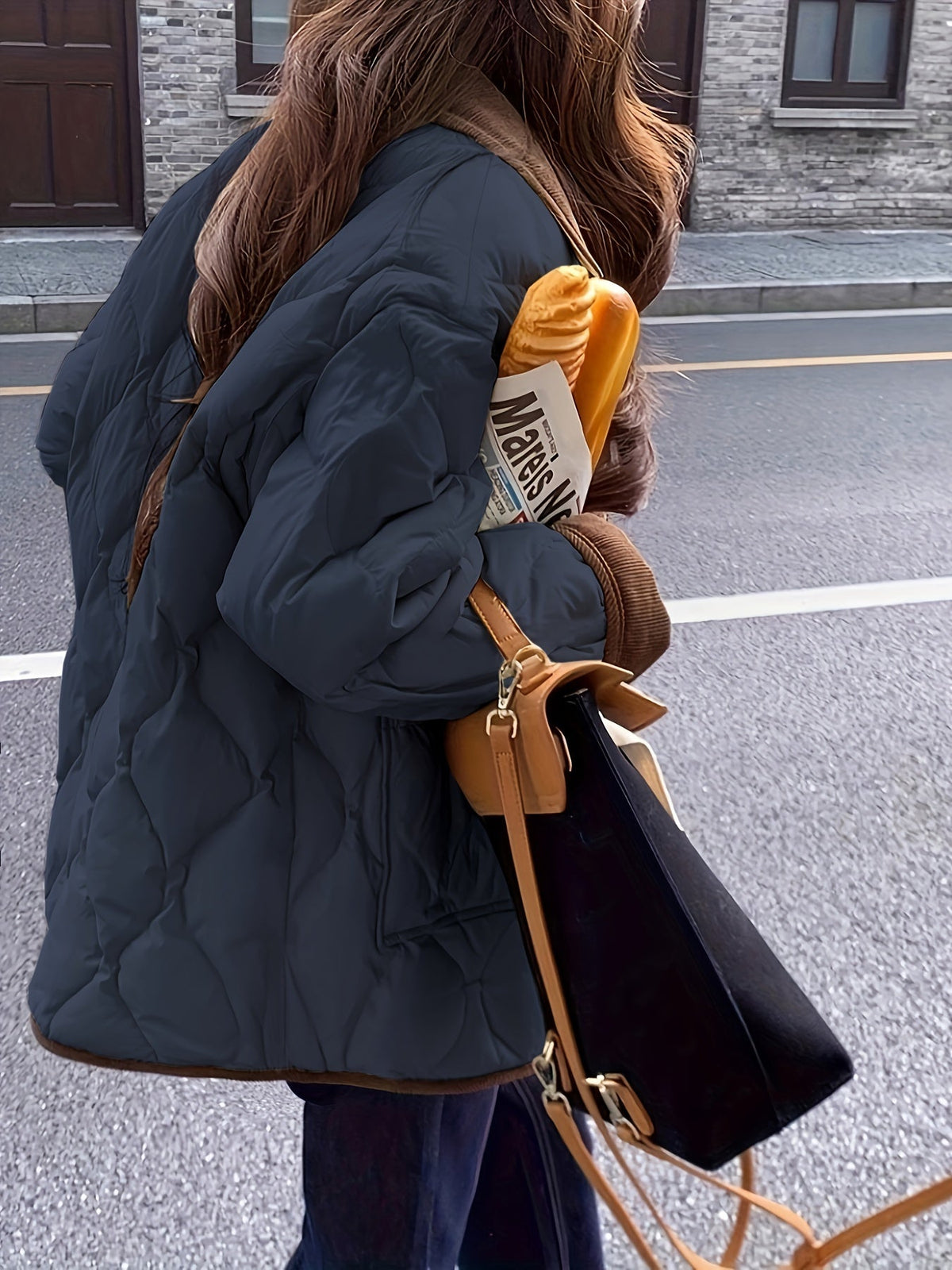 Sophie - Stijlvolle Gewatteerde Contrast Winterjas