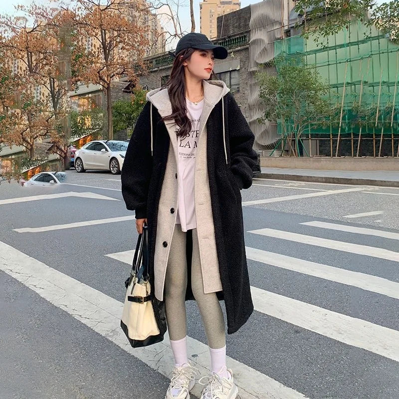 Monica - Elegante Oversized Lange Teddy Winterjas