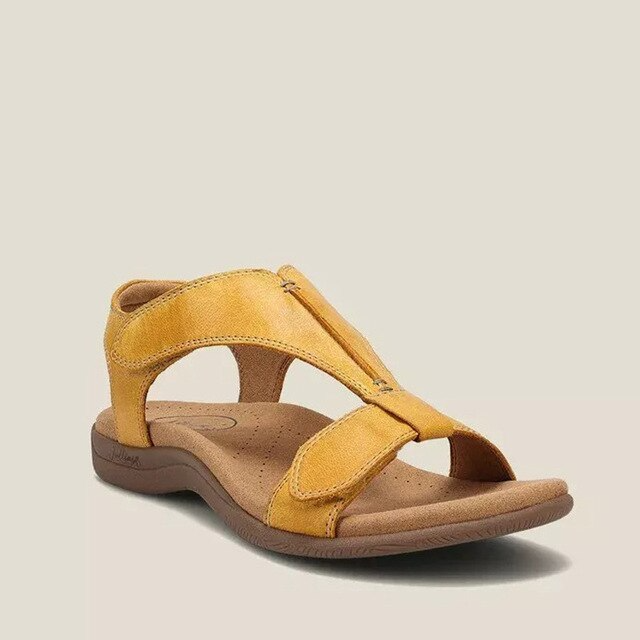 Leren Sandalen met Klittenband en Verstelbare Bandjes