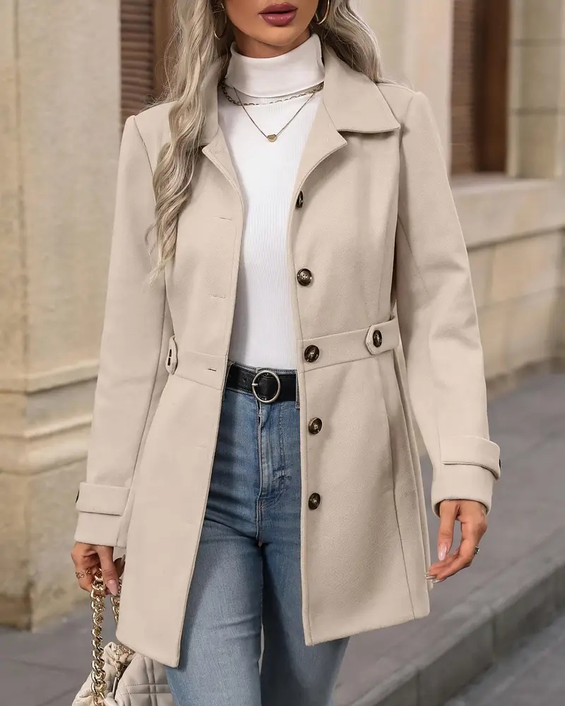 Rachel | Elegante Halflange Slim Fit Mantel