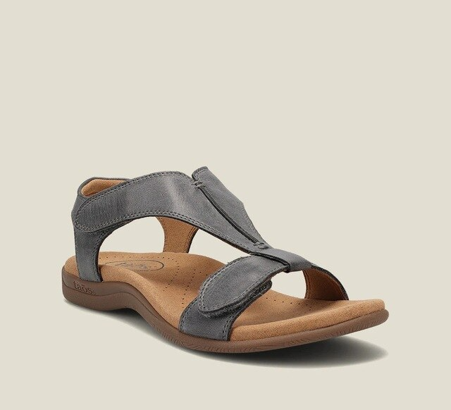 Leren Sandalen met Klittenband en Verstelbare Bandjes