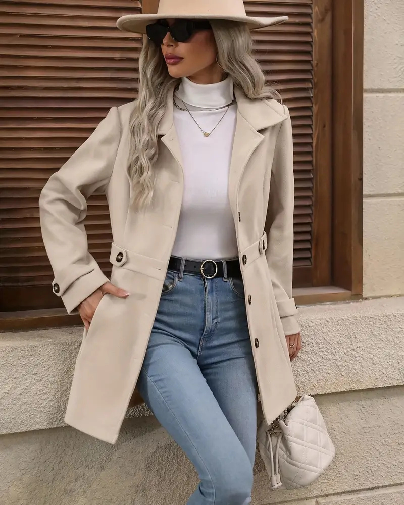 Rachel | Elegante Halflange Slim Fit Mantel
