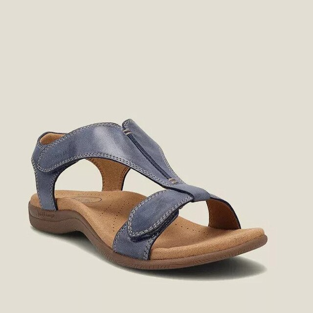 Leren Sandalen met Klittenband en Verstelbare Bandjes