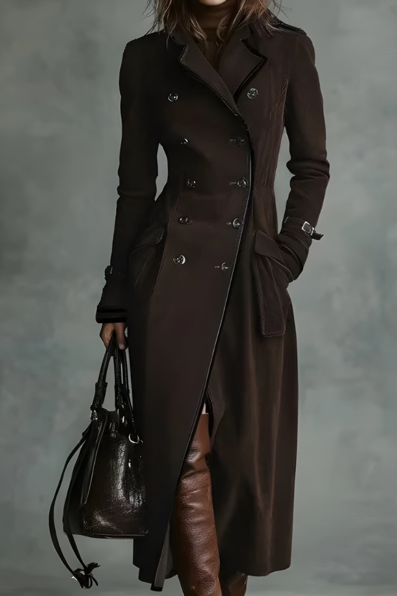 Diane | Elegante Lange Suède Mantel