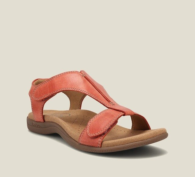 Leren Sandalen met Klittenband en Verstelbare Bandjes