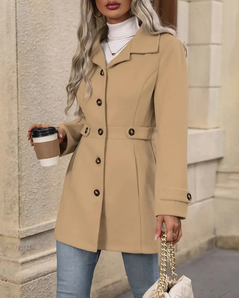 Rachel | Elegante Halflange Slim Fit Mantel