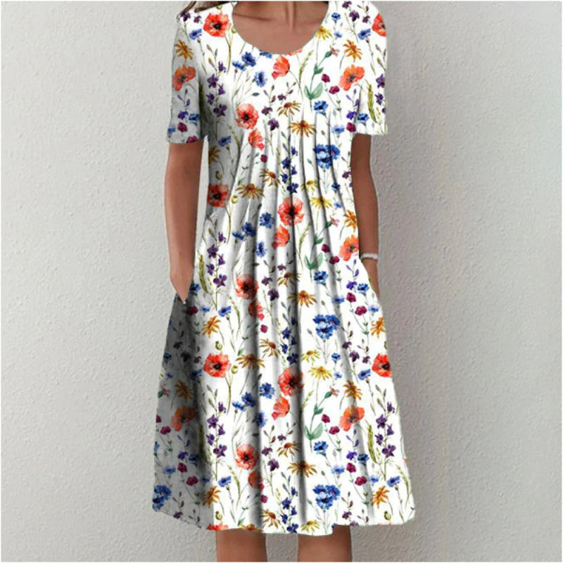 Bloemenprint Midi-jurk met Zakken