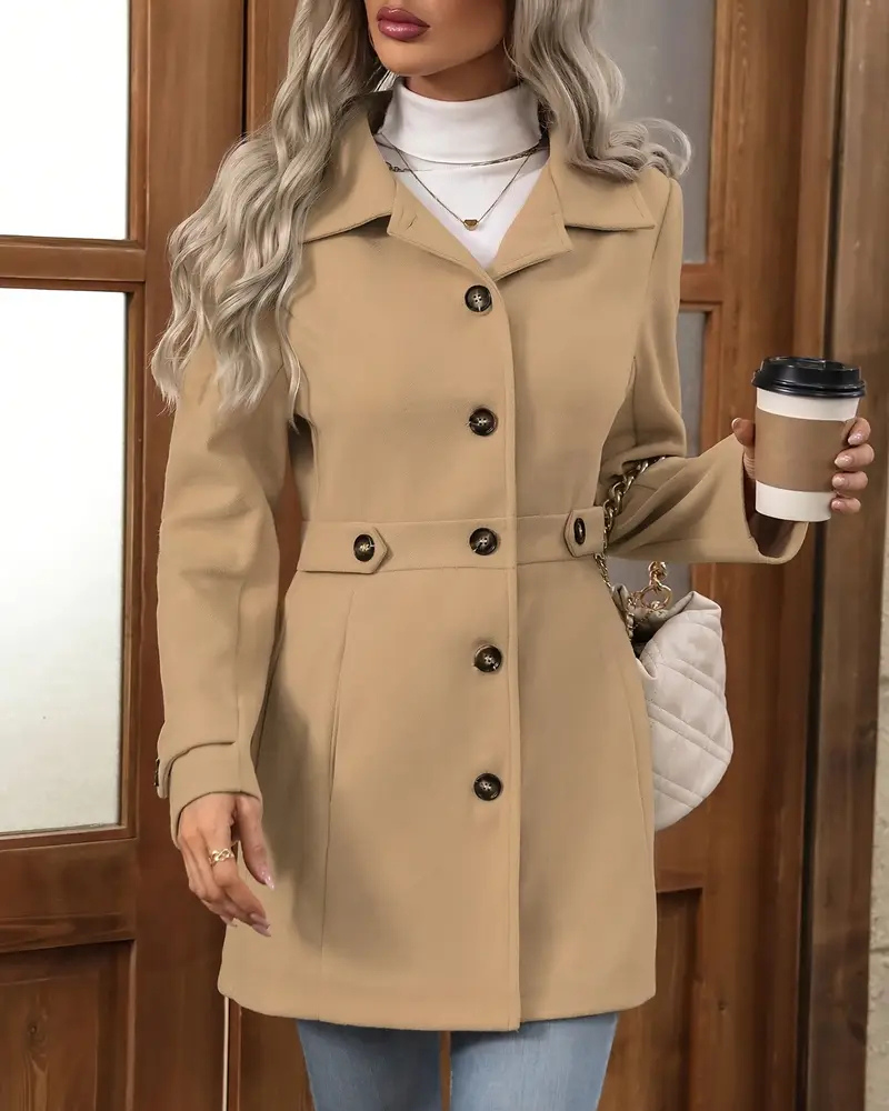 Rachel | Elegante Halflange Slim Fit Mantel