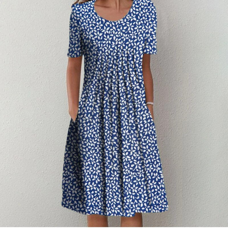 Bloemenprint Midi-jurk met Zakken