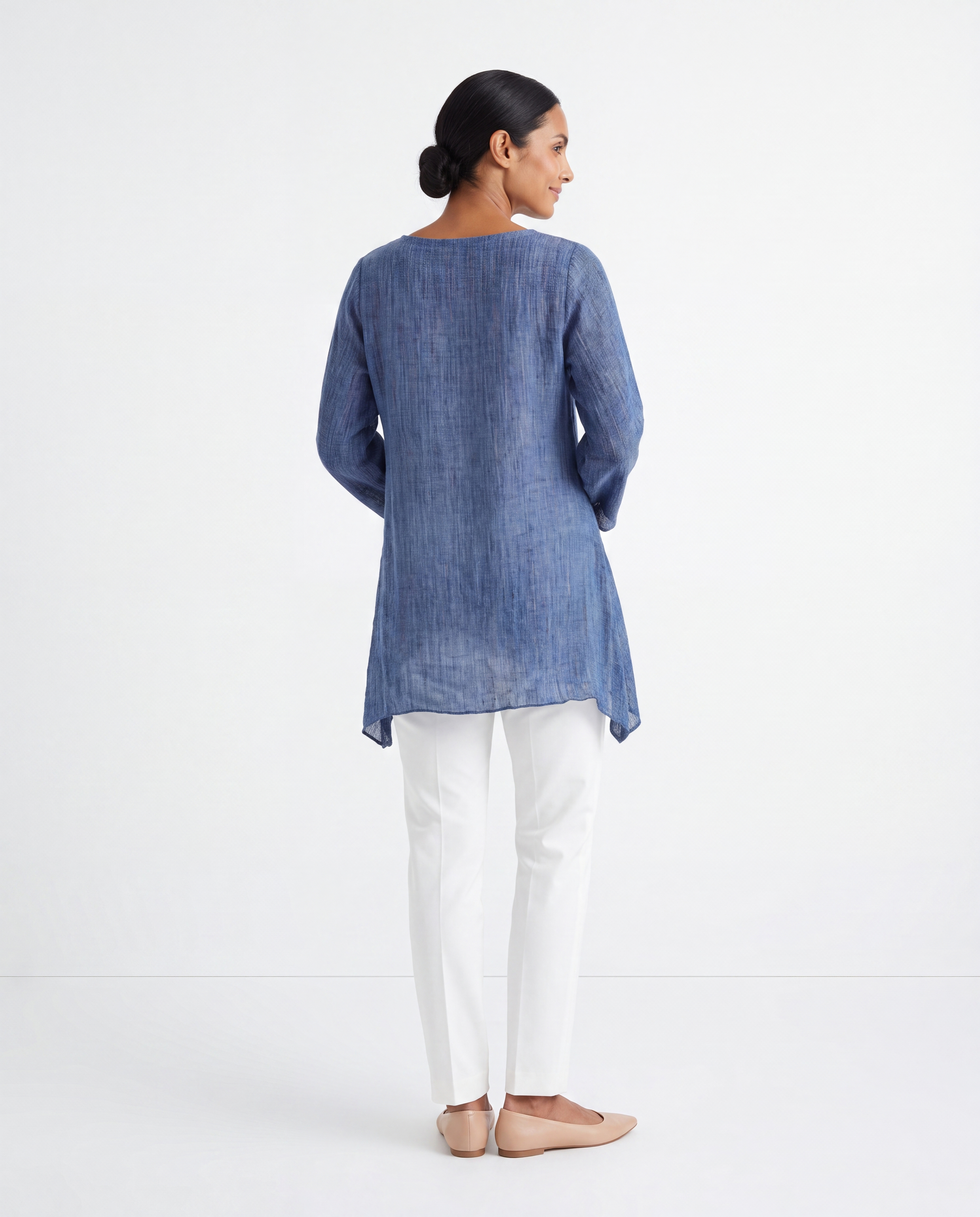 Linnen Tuniek met Asymmetrische Zoom