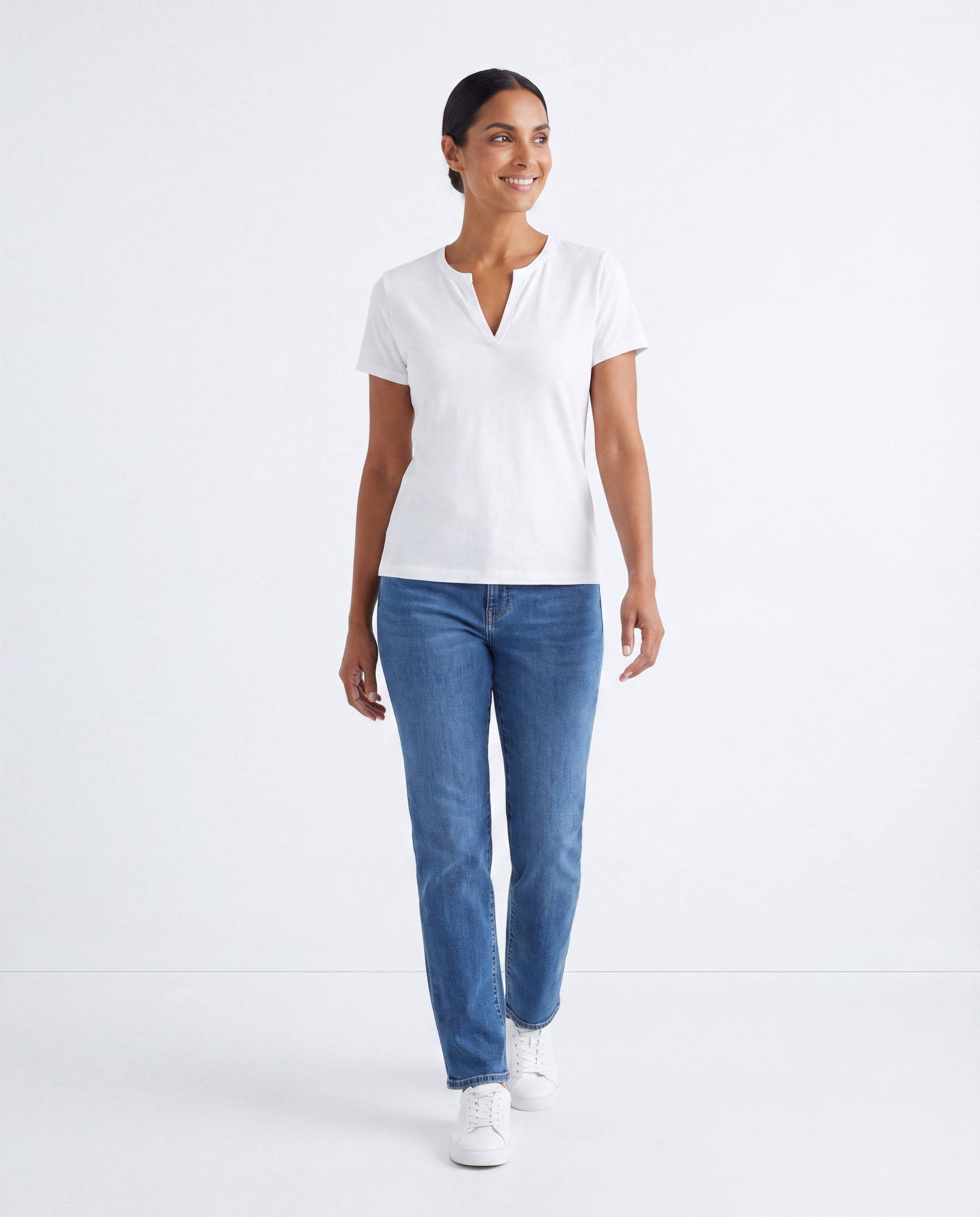 Henley T-shirt met Korte Mouw