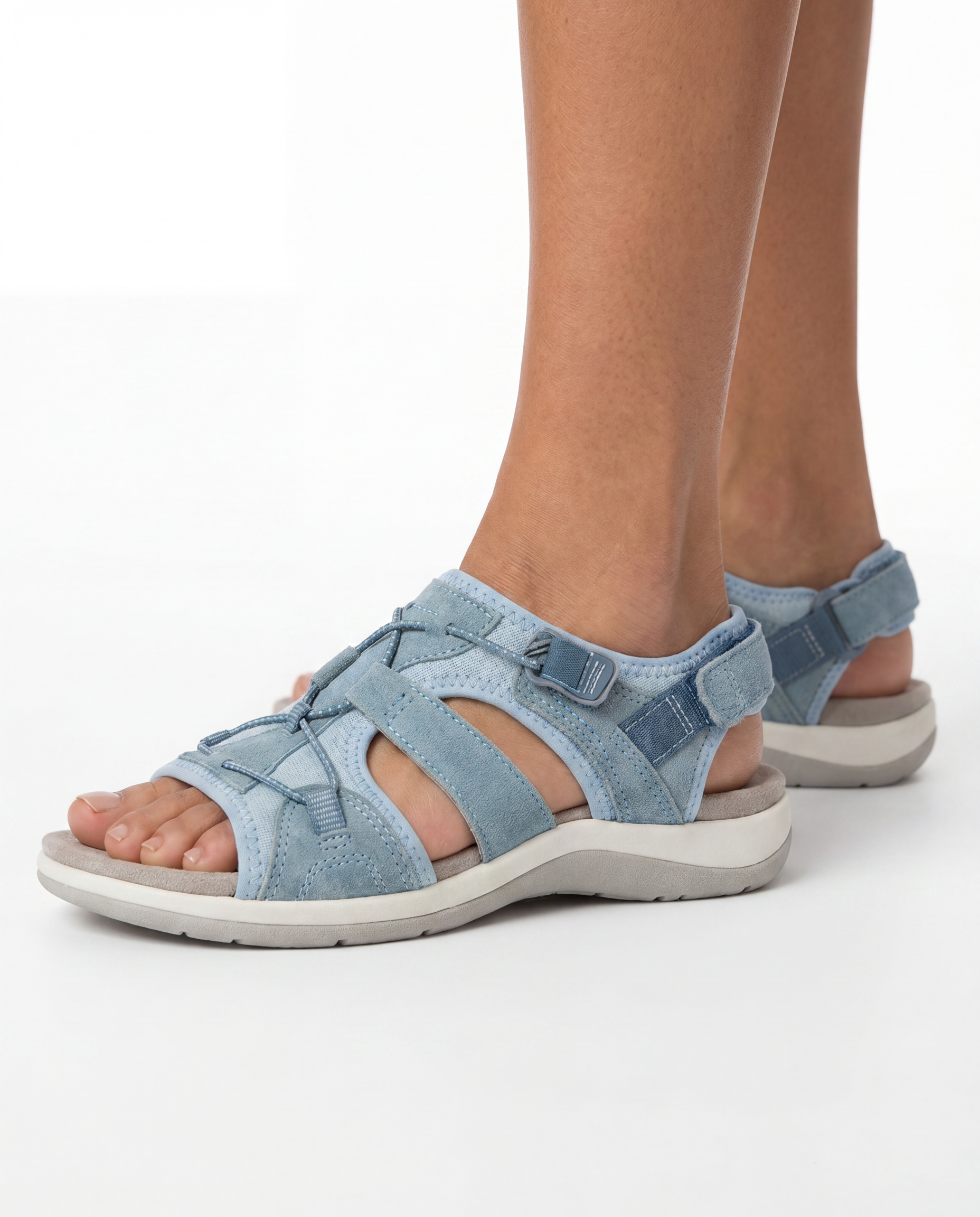 Suède Wandelsandalen met Klittenbandsluiting