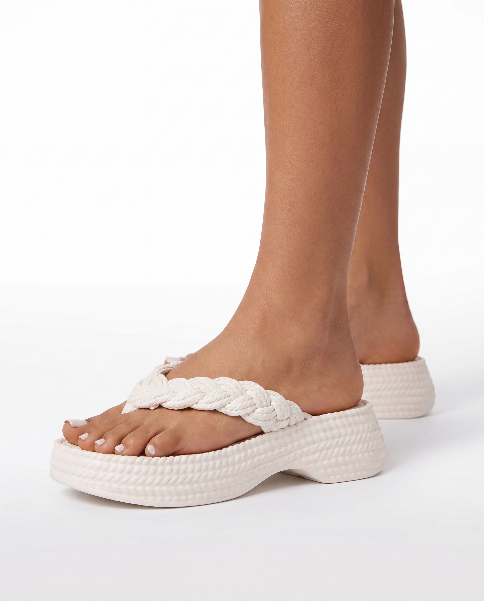Gevlochten Plateau Slippers met Zachte Zool