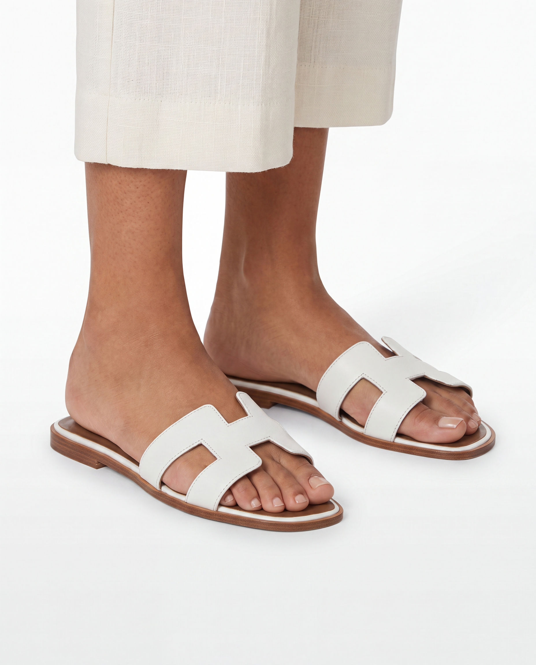Leren Slippers met Iconisch H-Motief