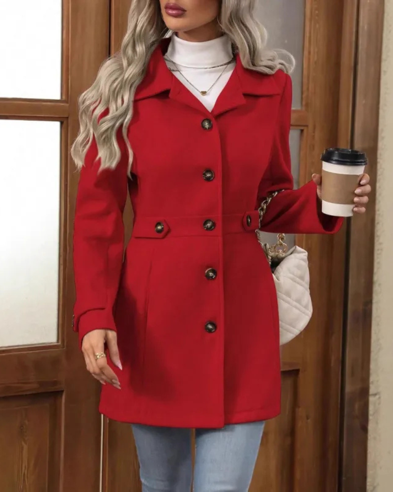 Rachel | Elegante Halflange Slim Fit Mantel