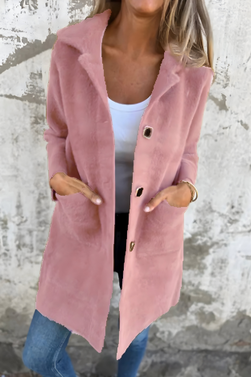 Paula | Elegante Lange Teddy Mantel