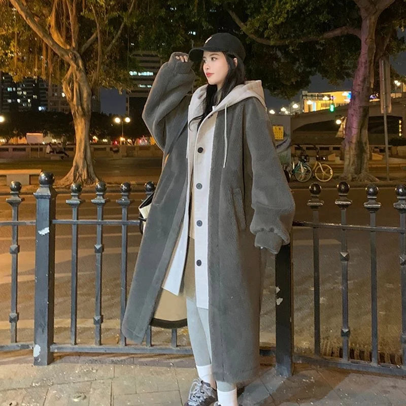 Monica - Elegante Oversized Lange Teddy Winterjas