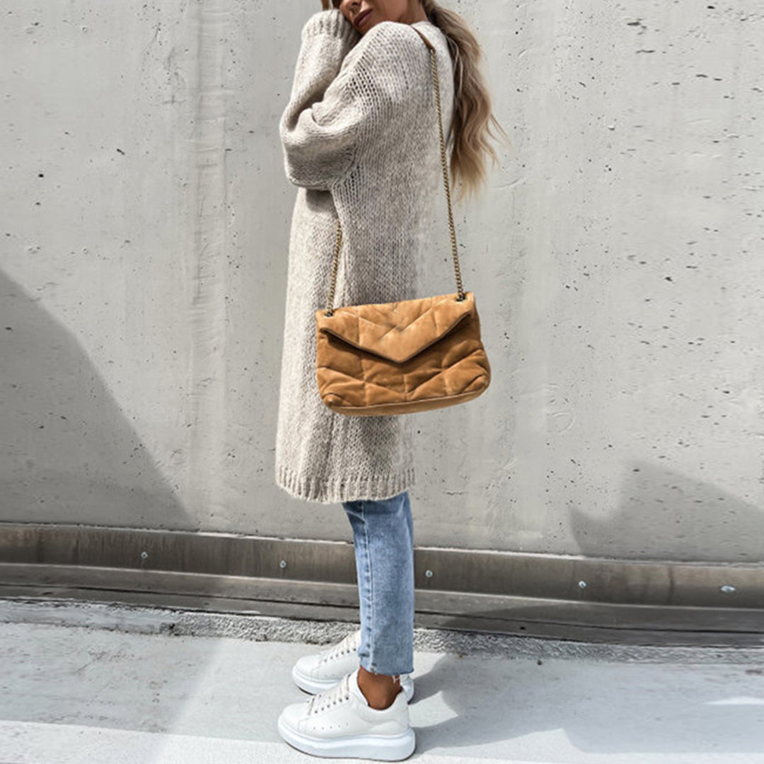 Nathalie - Stijlvol Oversized Gebreid Lang Vest
