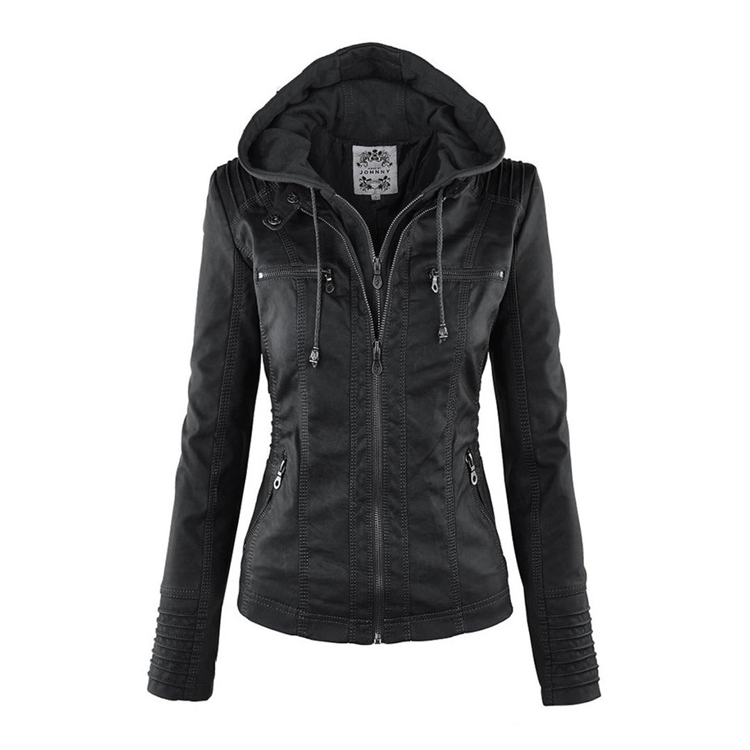 Christine - Elegante Leren Getailleerde Winterjas