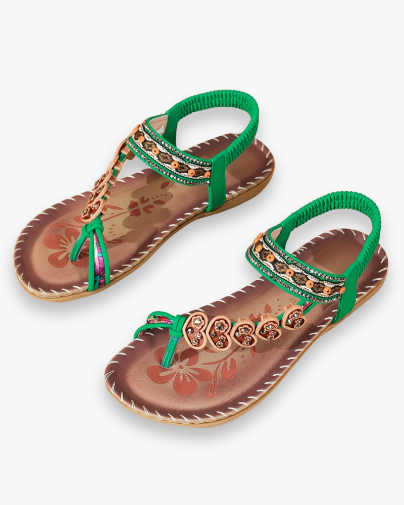 Bohemien Teenslipper Sandalen met Bloemdetails