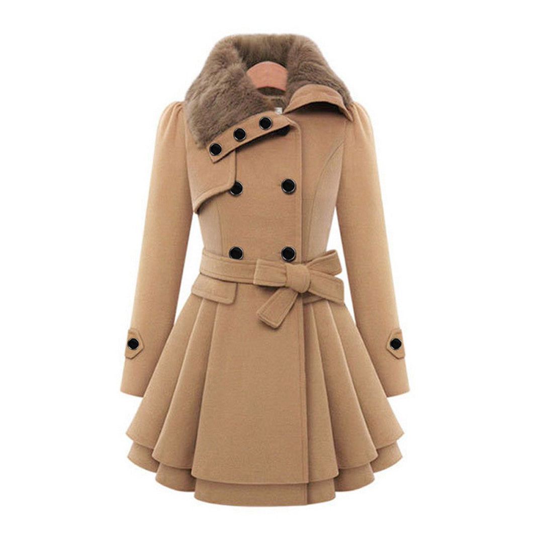 Nicole - Elegante Wollen Gevoerde Winterjas