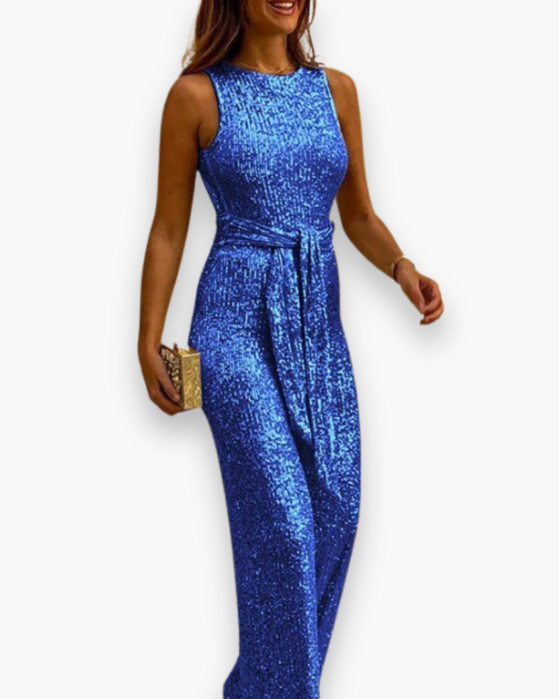 Pailletten Jumpsuit met Open Rug
