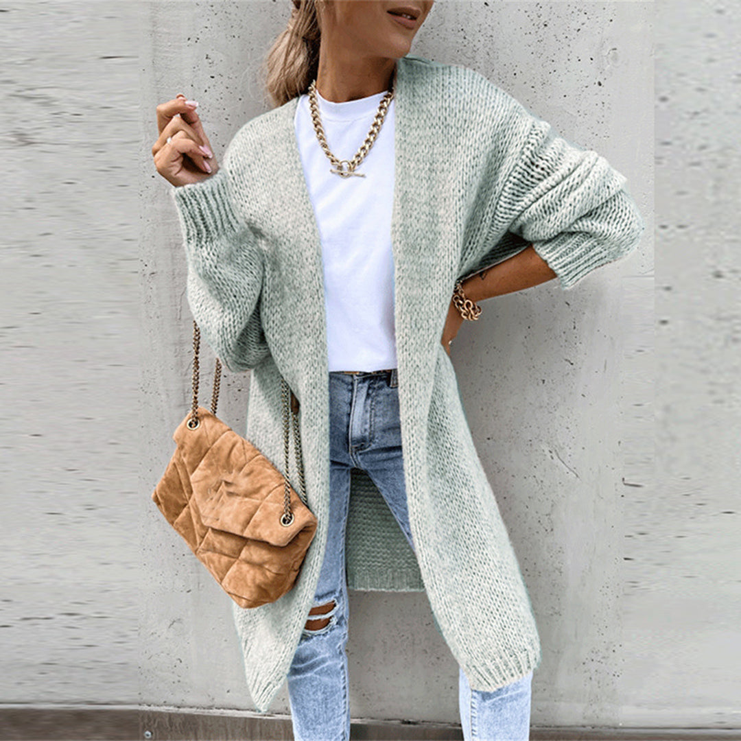 Nathalie - Stijlvol Oversized Gebreid Lang Vest