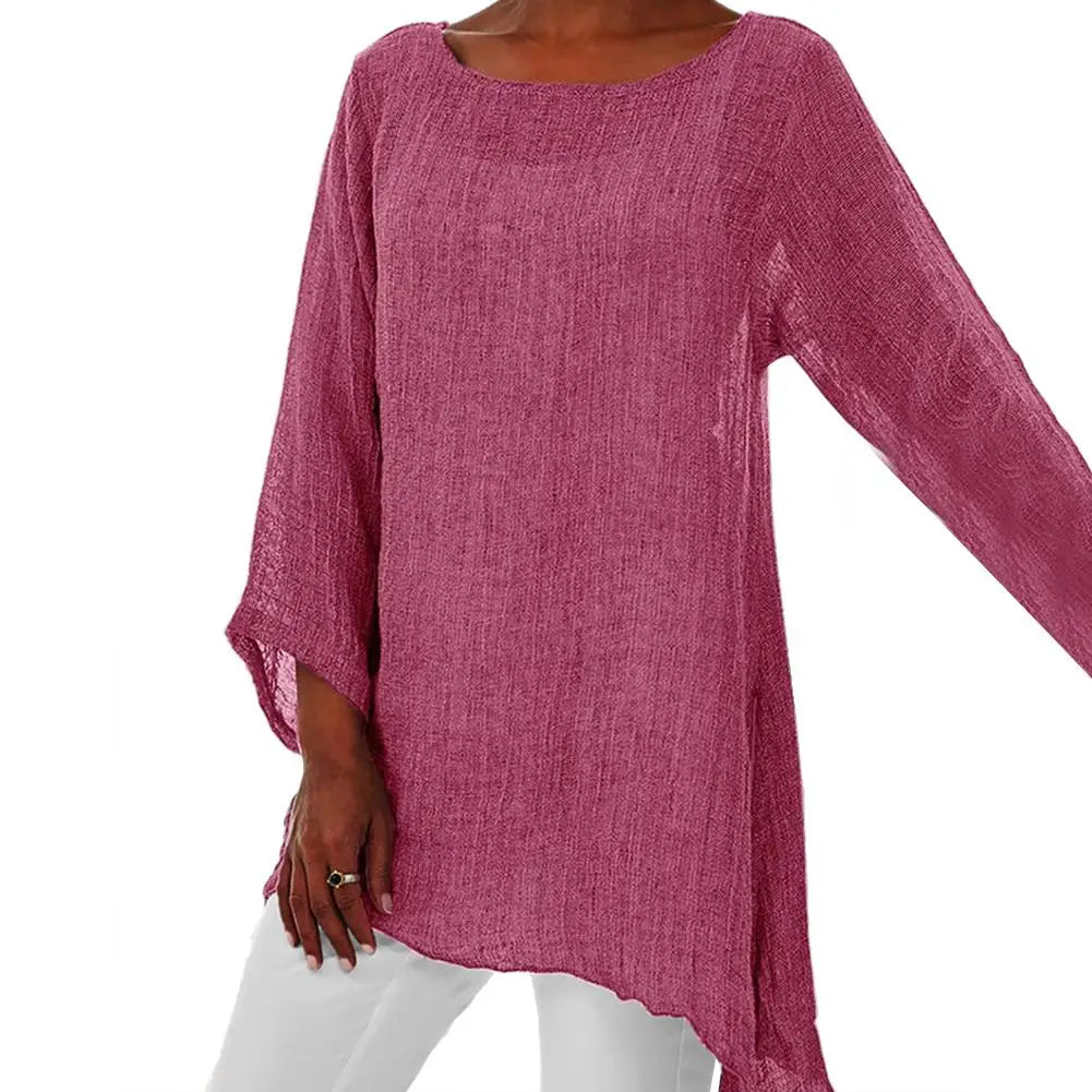 Linnen Tuniek met Asymmetrische Zoom