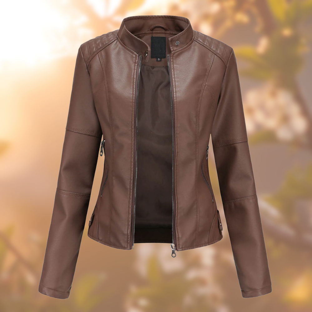 Susan | Elegante Slim Fit Leren Jas