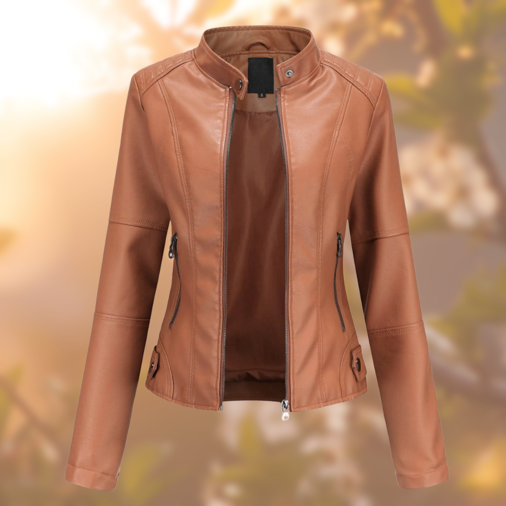 Susan | Elegante Slim Fit Leren Jas