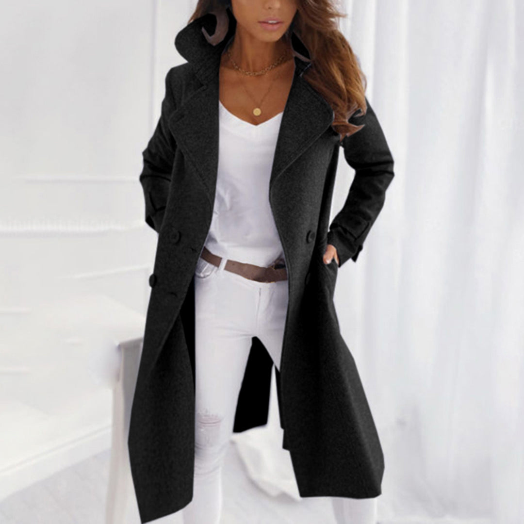Marianne - Elegante Lange Wollen Winterjas