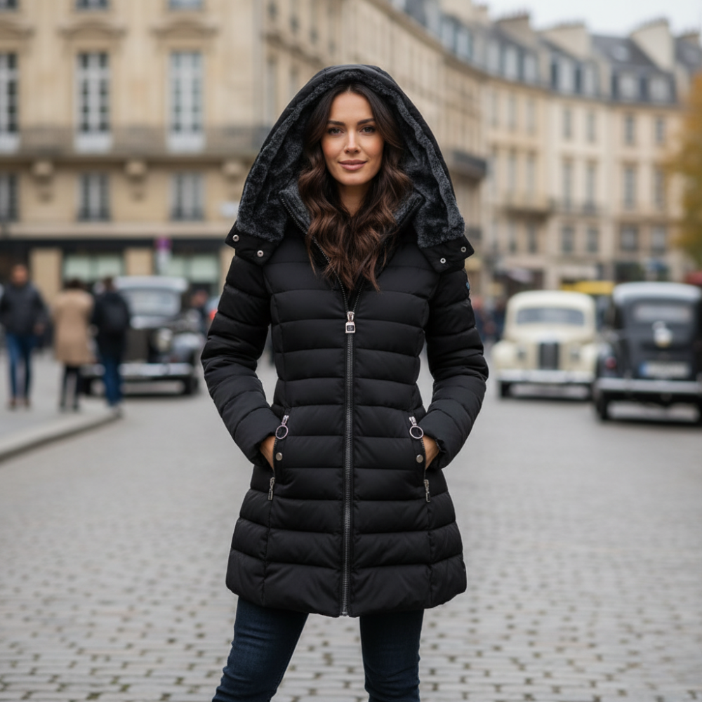 Louise | Elegante Lange Slim Fit Winterjas