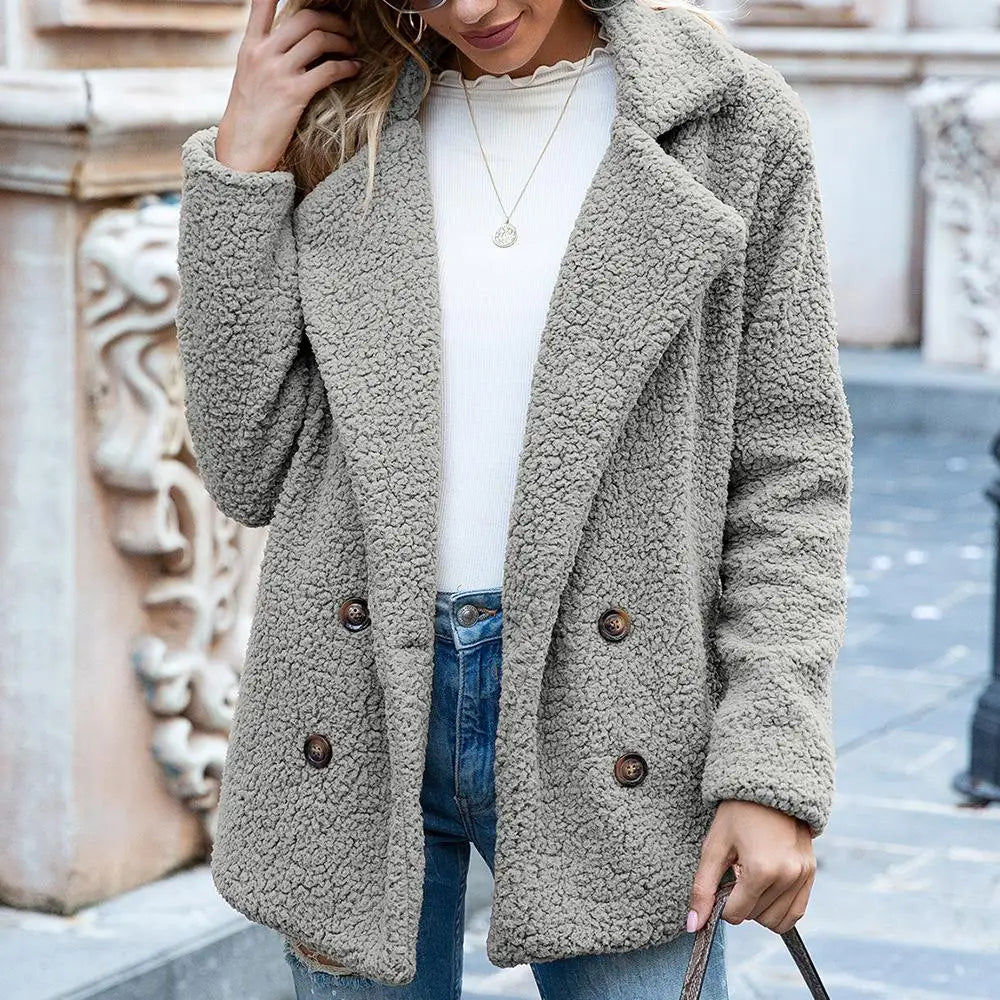 Hanneke - Elegante Korte Teddy Winterjas