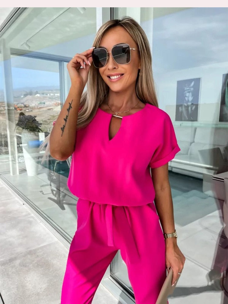 Getailleerde Jumpsuit met Strikceintuur