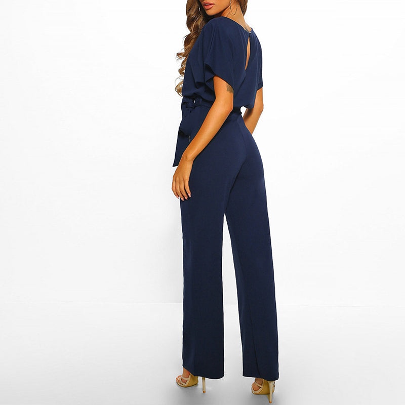 Jumpsuit met Getailleerde Ceintuur en Kimouwen