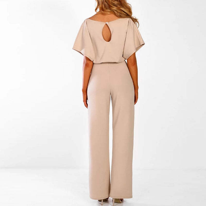 Jumpsuit met Getailleerde Ceintuur en Kimouwen