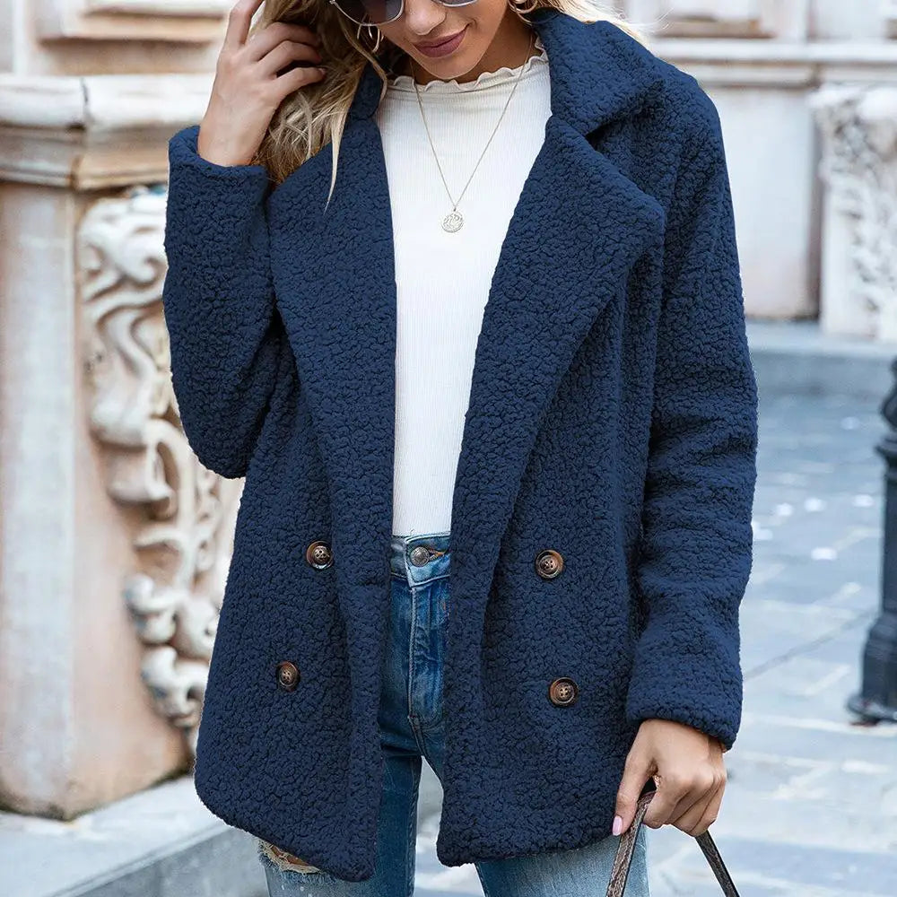 Hanneke - Elegante Korte Teddy Winterjas