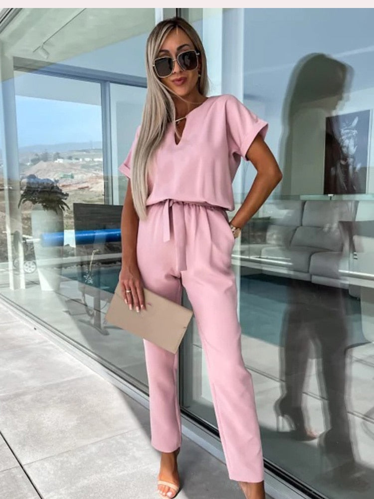 Getailleerde Jumpsuit met Strikceintuur