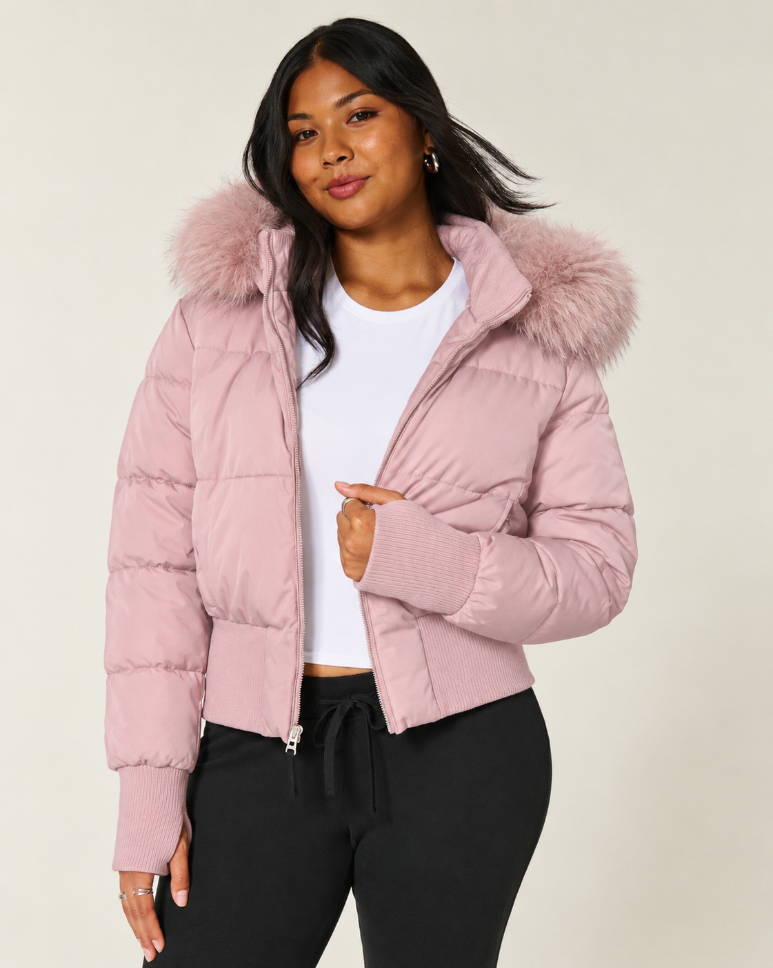 Annemarie | Elegante Korte Gewatteerde Winterjas