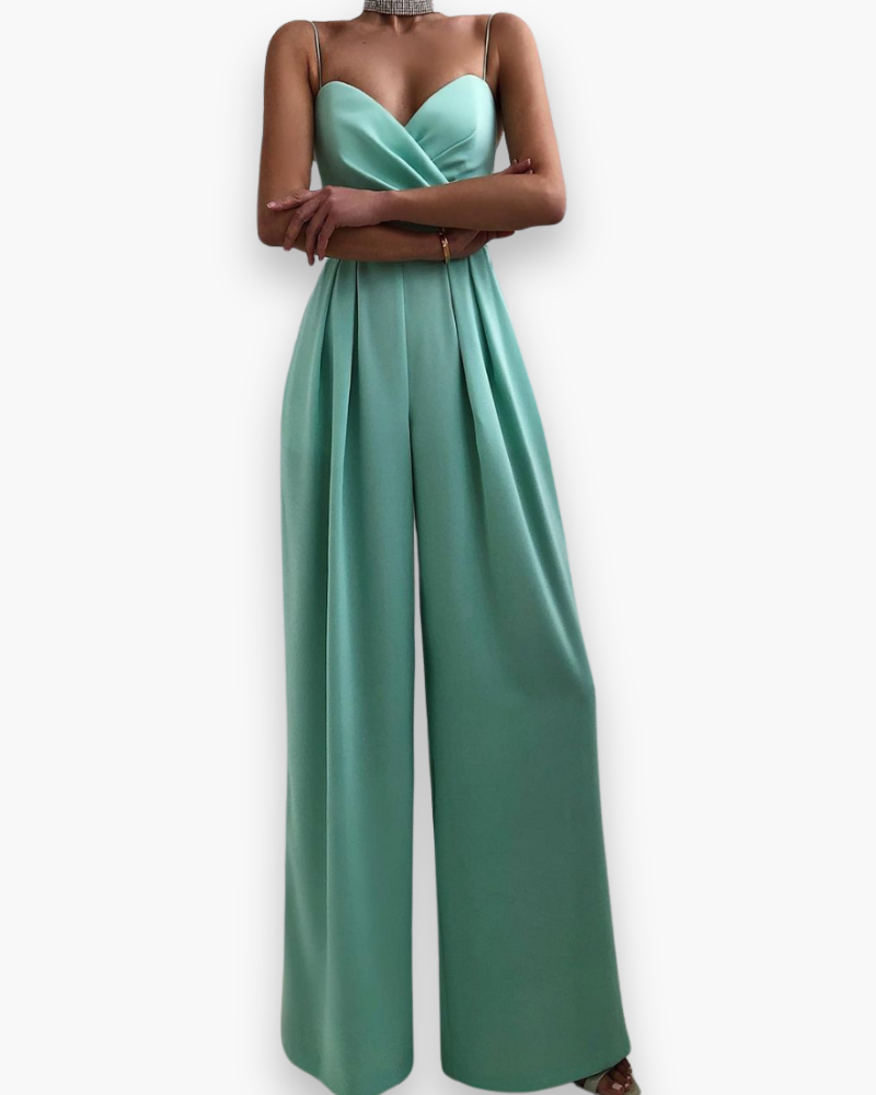 Satijnen Jumpsuit met Wikkeleffect