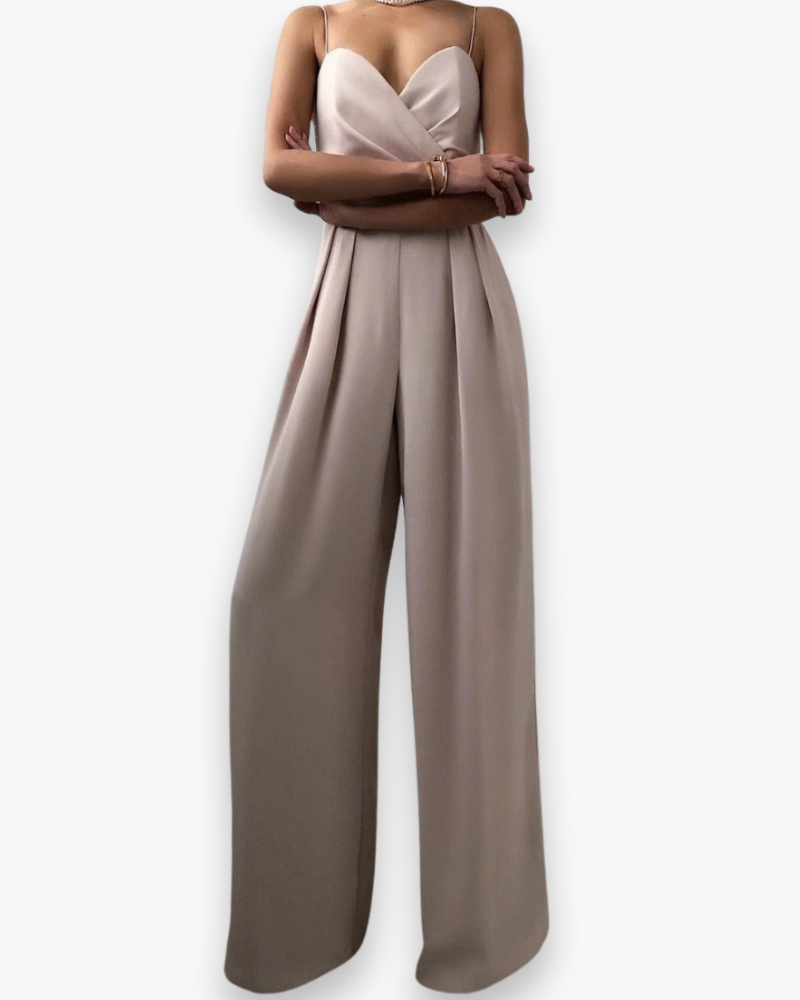 Satijnen Jumpsuit met Wikkeleffect