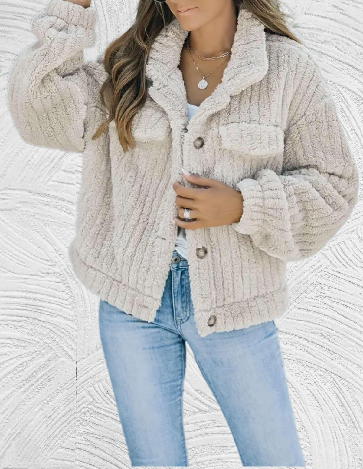 Catherine - Elegante Teddy Corduroy Winterjas