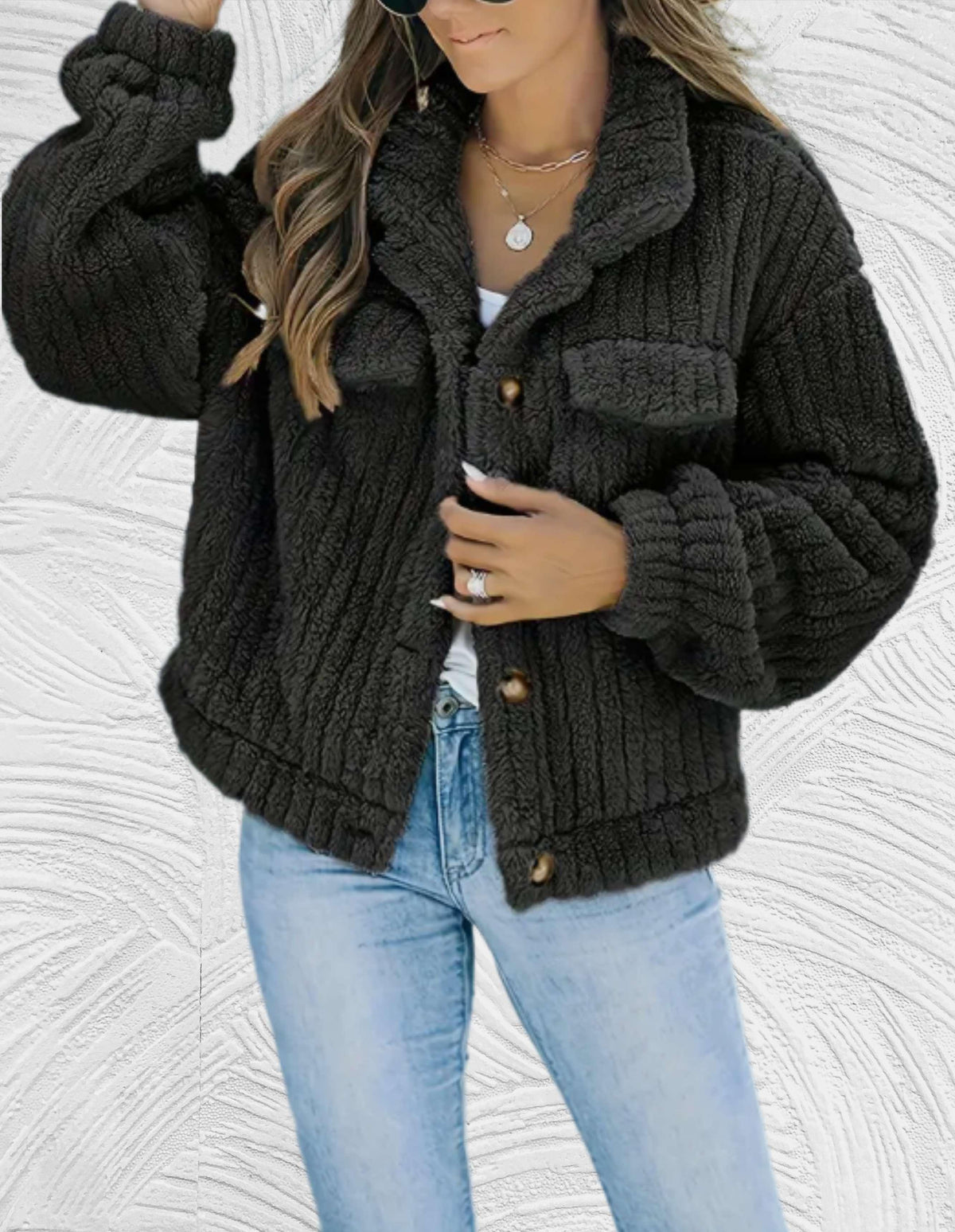 Catherine - Elegante Teddy Corduroy Winterjas