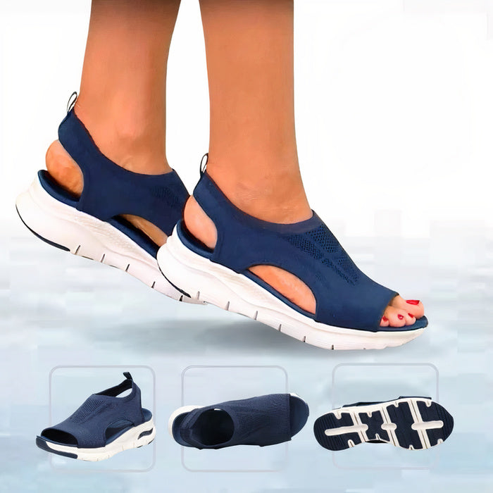 Orthopedische Sandalen met Sleehak en Uitsnijdingen