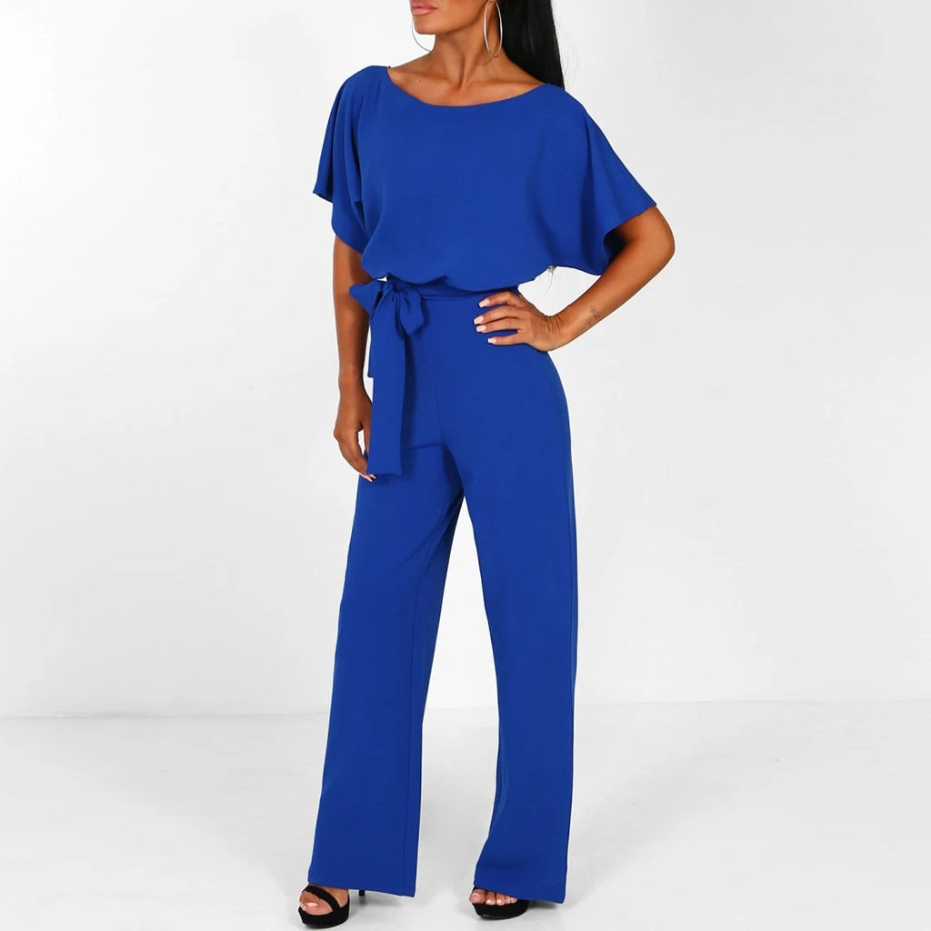 Jumpsuit met Getailleerde Ceintuur en Kimouwen