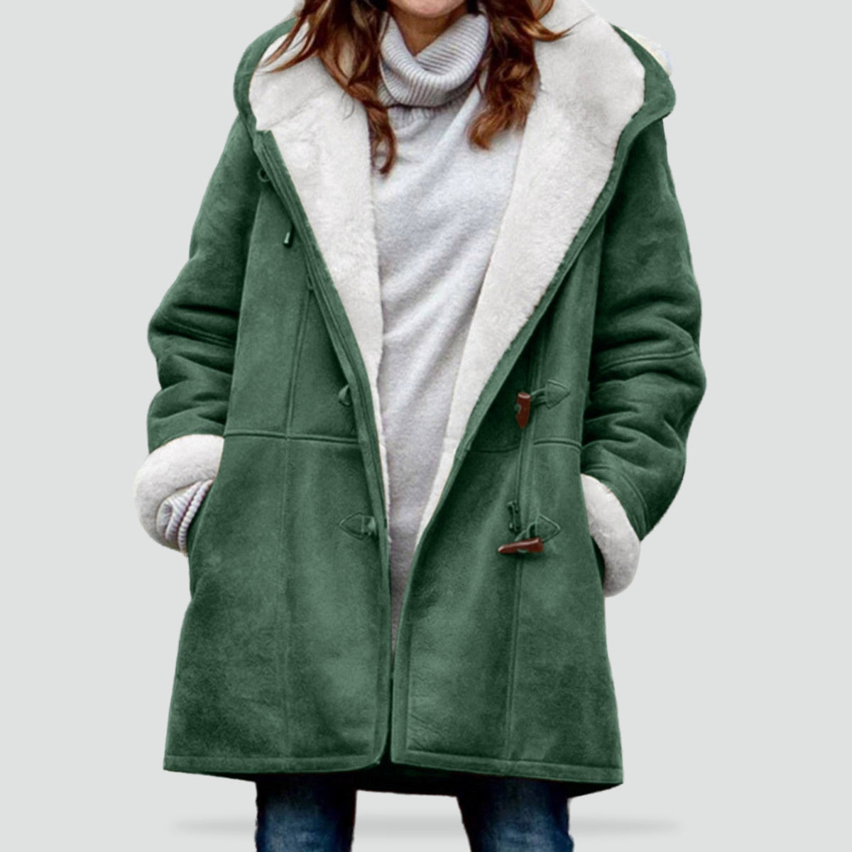 Louise - Warme Suède Duffel Winterjas