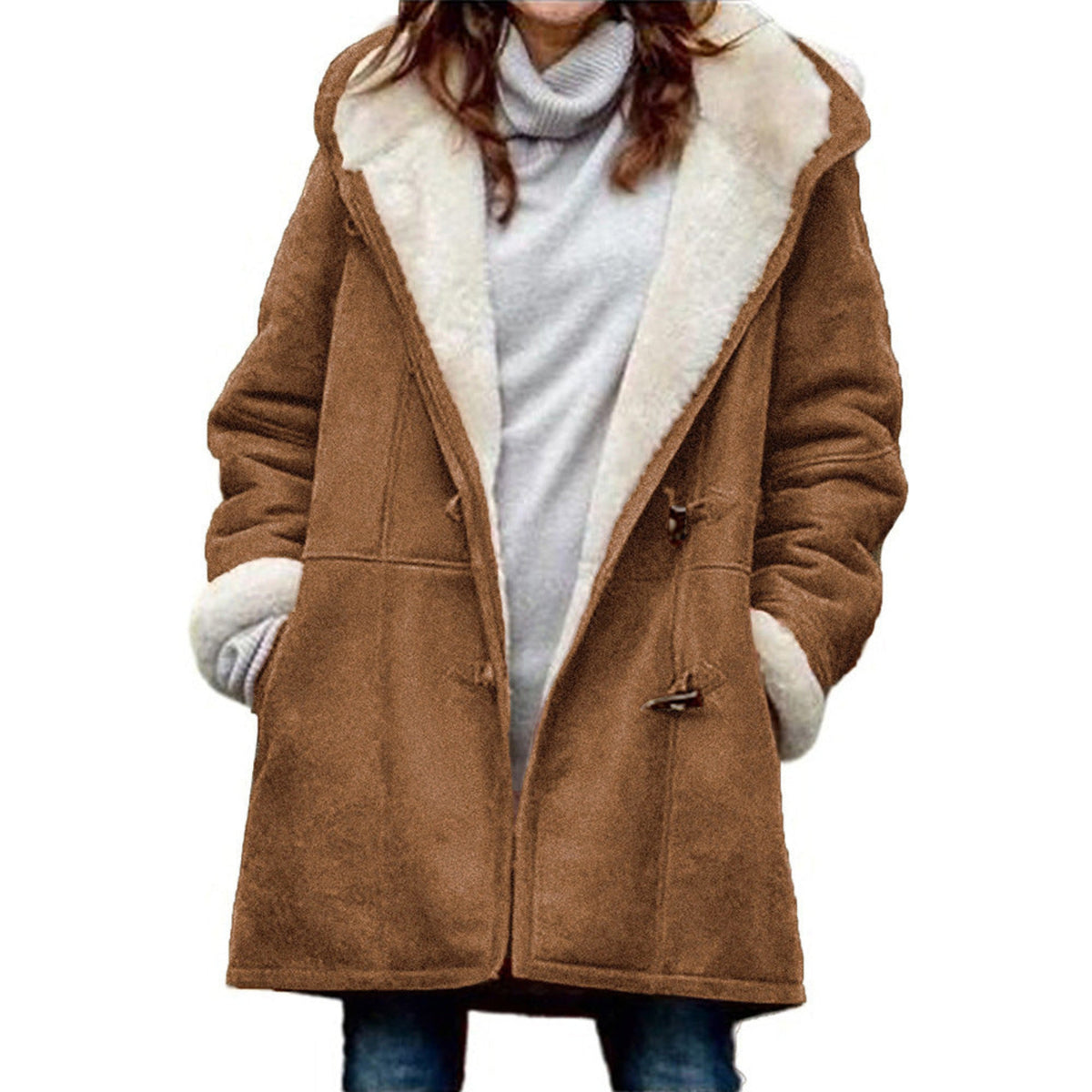 Louise - Warme Suède Duffel Winterjas